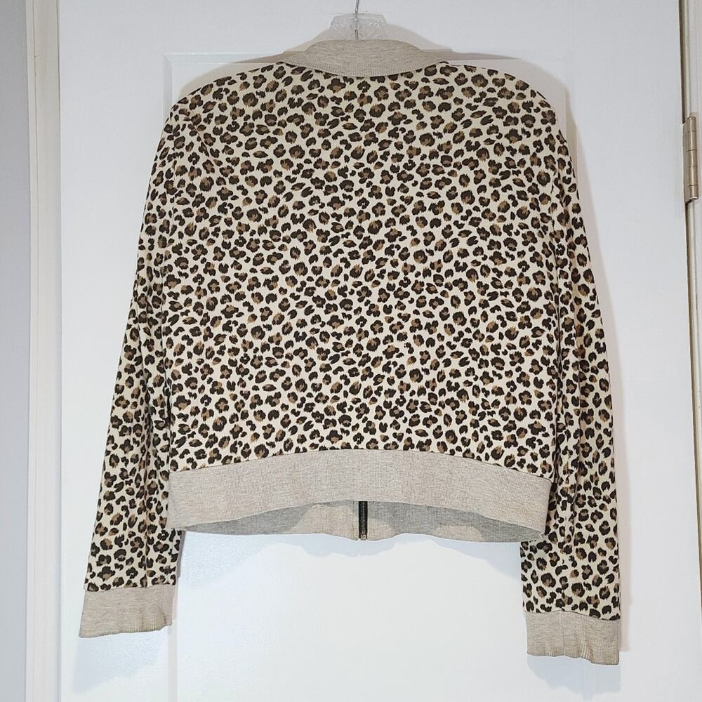 Tucker Zip Front Leopard Print Sweatshirt - image 2
